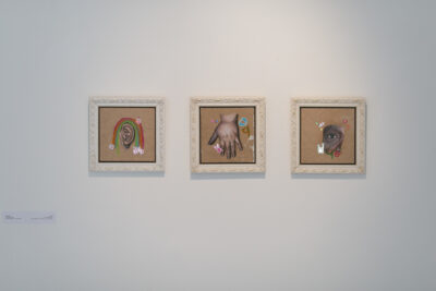 Alaa Amin  I Am Only 8 2019  Acrylic On Wood 17 X 17 Cm Each