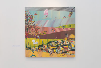 Sonu Sultania  The Game Must Go On 2019  Mixed Media 100 X 100 Cm