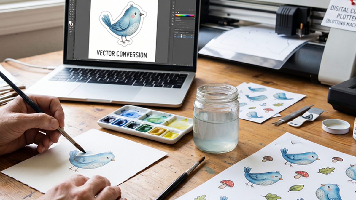 Untitled 2 0000 Watercolor Illustration to Sticker