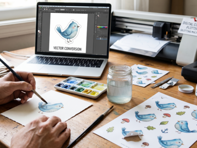 Untitled 2 0000 Watercolor Illustration to Sticker