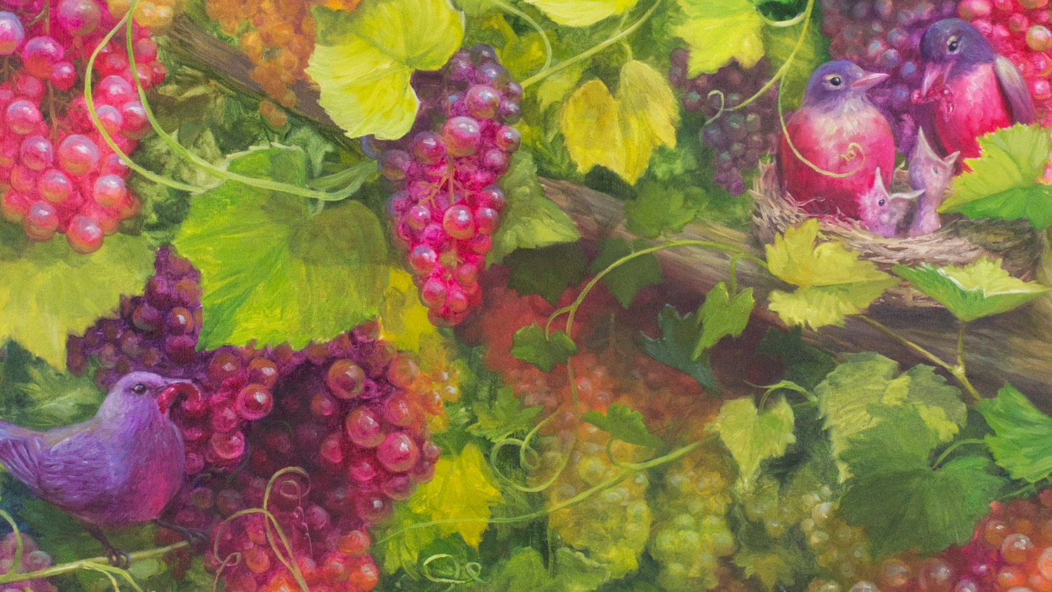 Grape Birds Detail2